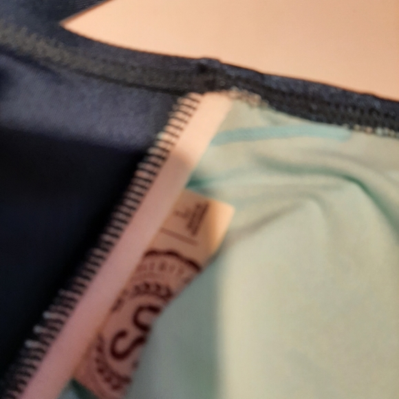 NWOT BIKINI HALTER TOP TEAL - Picture 3 of 3